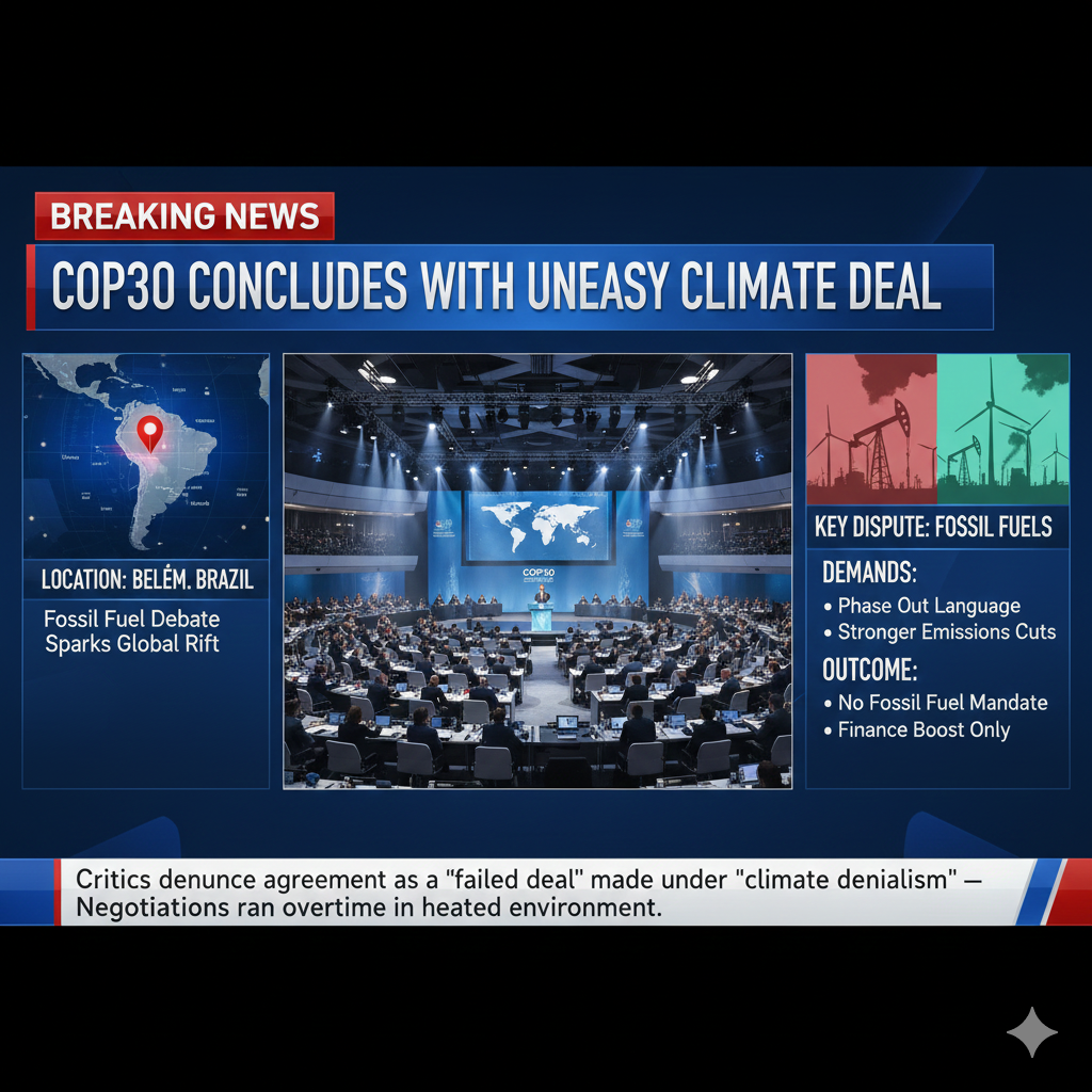 COP30 Concludes with Uneasy Deal: Finance Boosts Secured, but Fossil Fuels Sidestepped