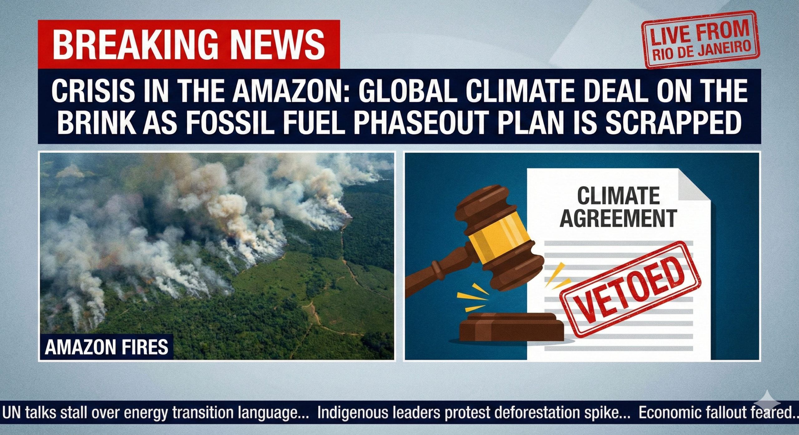 Crisis in the Amazon: Global Climate Deal on the Brink as Fossil Fuel Phaseout Plan is Scrapped