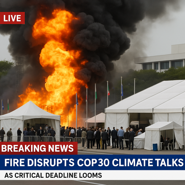 Fire Disrupts COP30 Climate Talks as Critical Deadline Looms