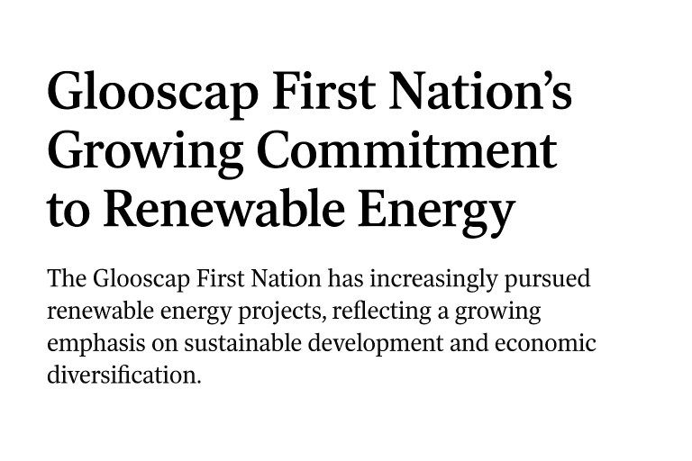 Glooscap First Nation’s Growing Commitment to Renewable Energy