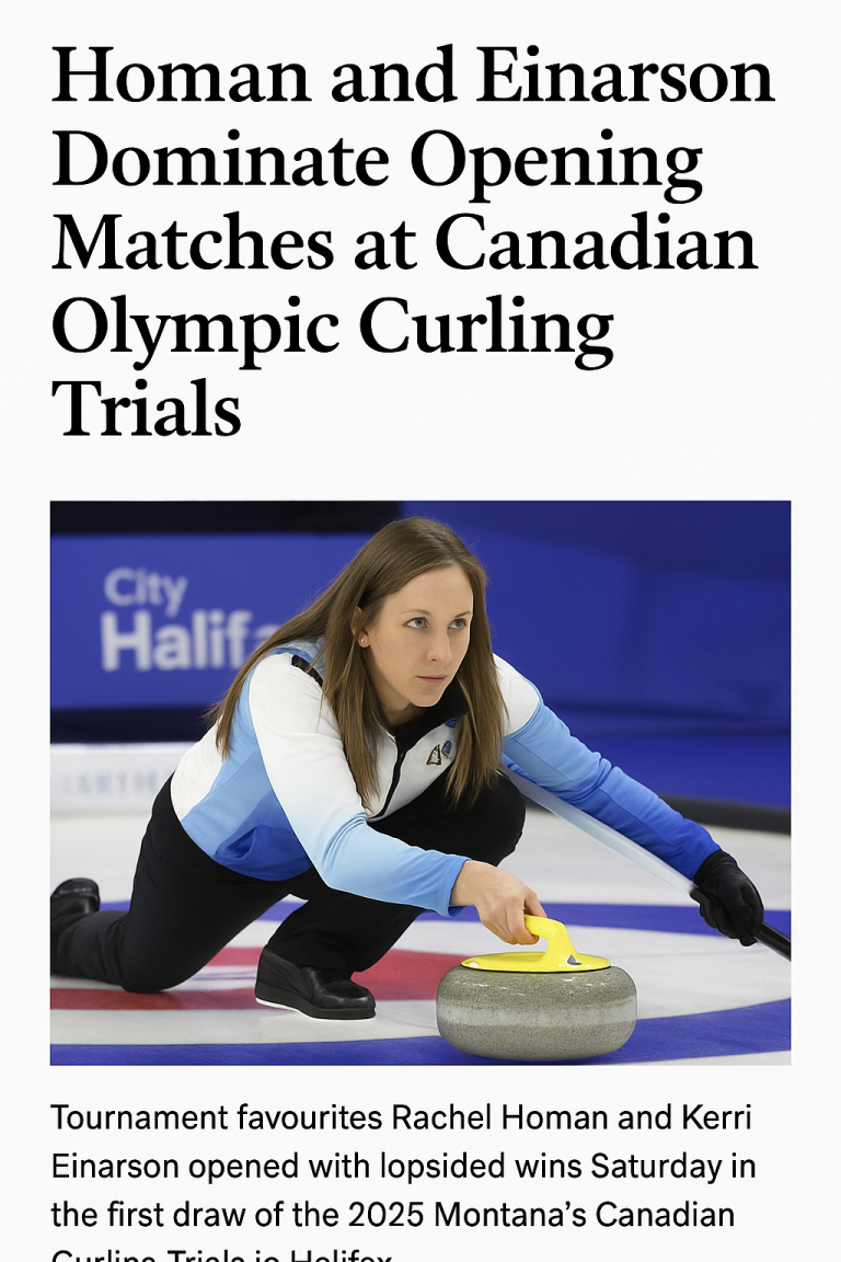 Homan and Einarson Dominate Opening Matches at Canadian Olympic Curling Trials
