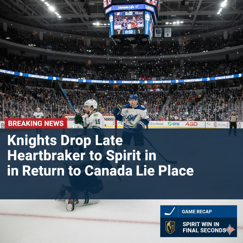 Knights Drop Late Heartbreaker to Spirit in Return to Canada Life Place