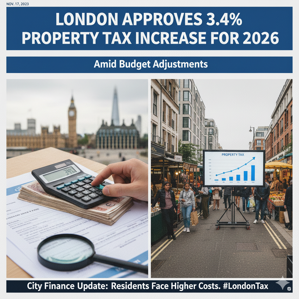 London Approves 3.4% Property Tax Increase for 2026 Amid Budget Adjustments