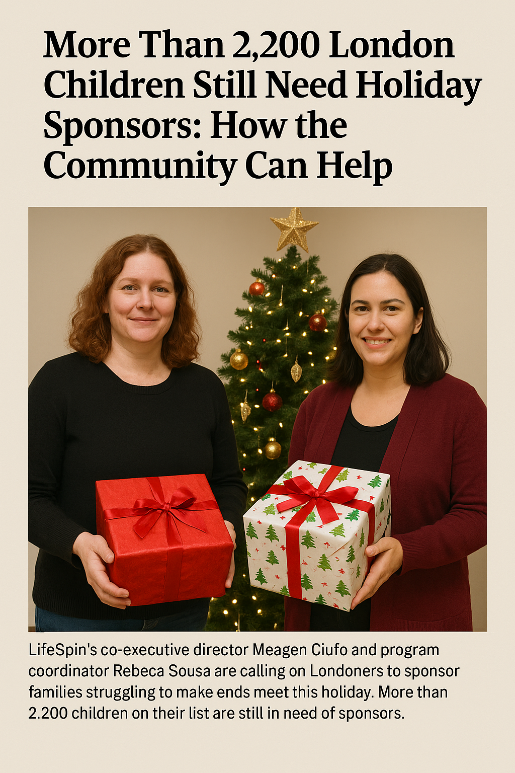 More Than 2,200 London Children Still Need Holiday Sponsors: How the Community Can Help