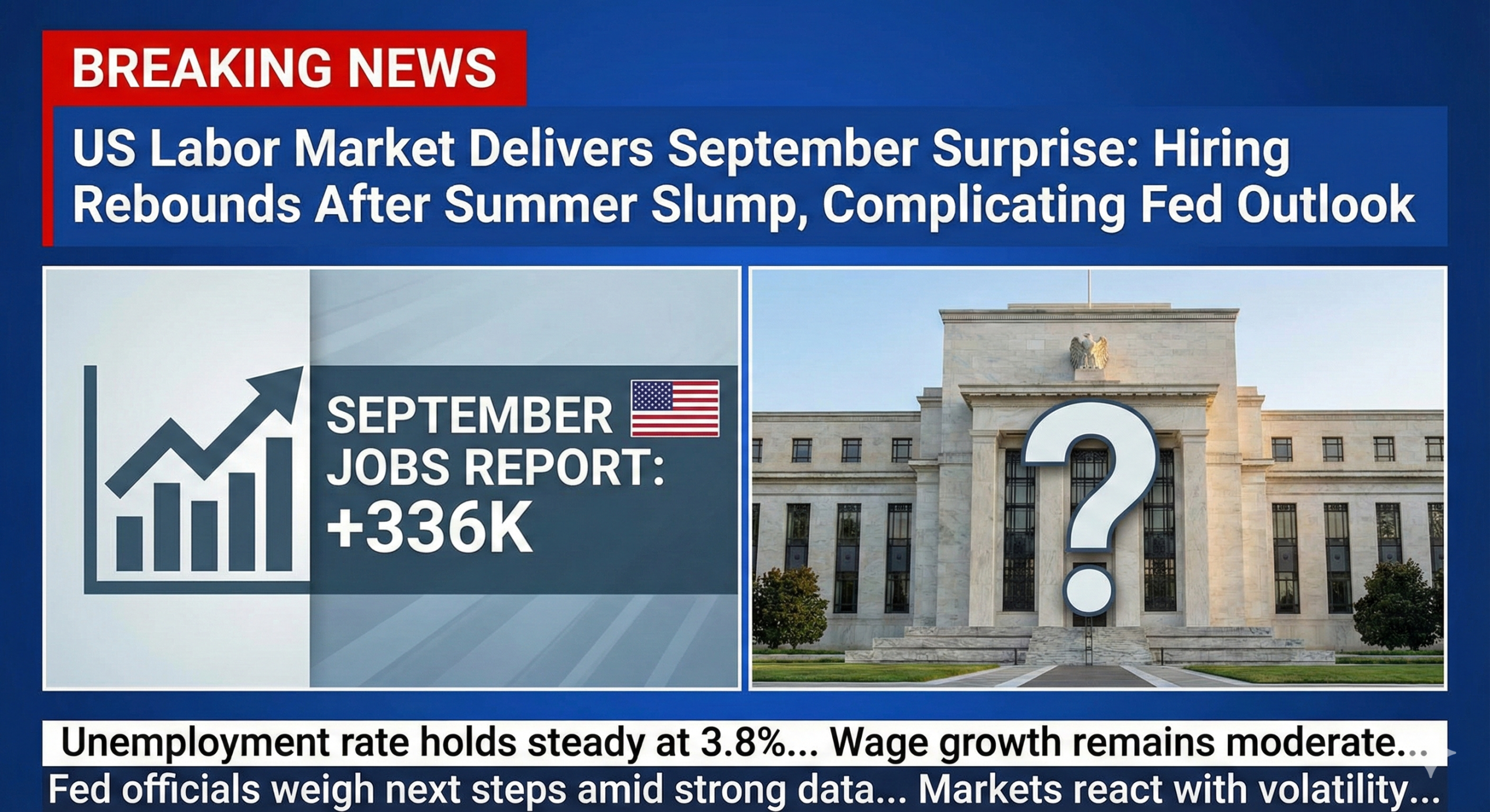 US Labor Market Delivers September Surprise: Hiring Rebounds After Summer Slump, Complicating Fed Outlook