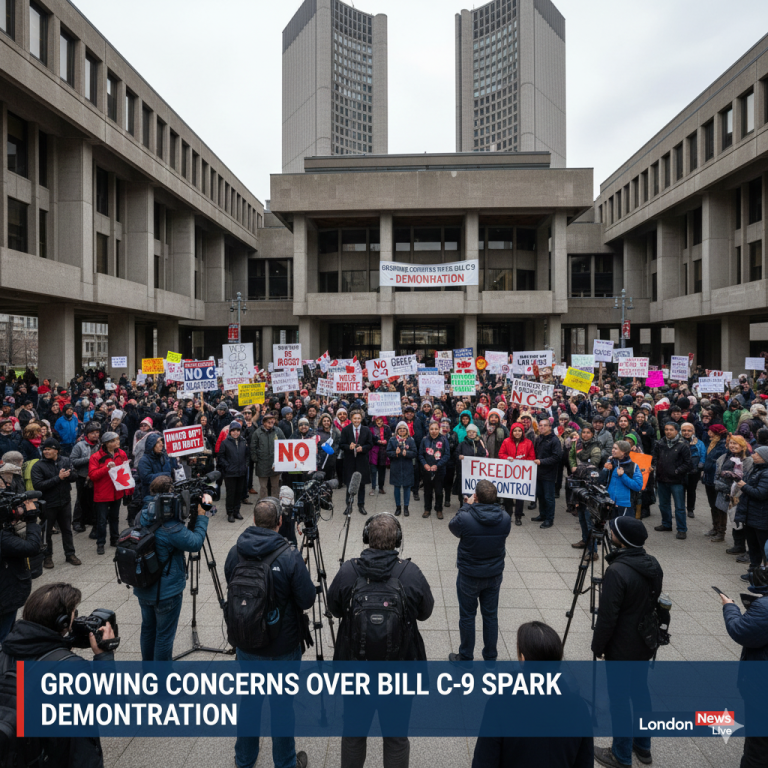 Growing Concerns Over Bill C-9 Spark Demonstration Outside London City Hall