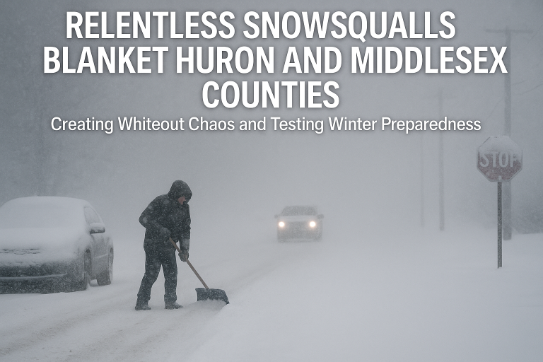 Relentless Snowsqualls Blanket Huron and Middlesex Counties, Creating Whiteout Chaos and Testing Winter Preparedness